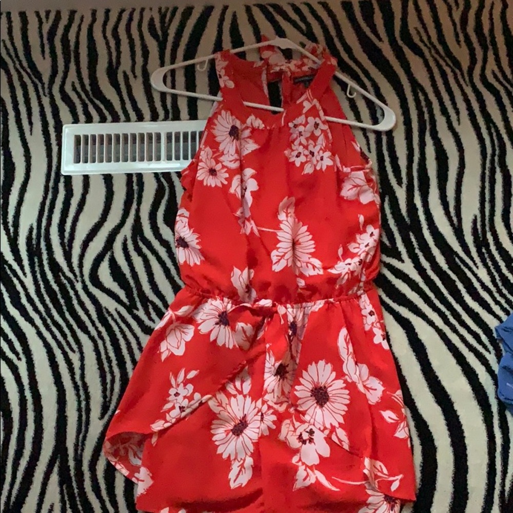 red floral romper